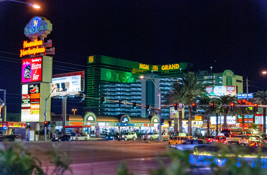 MGM Grand building at night