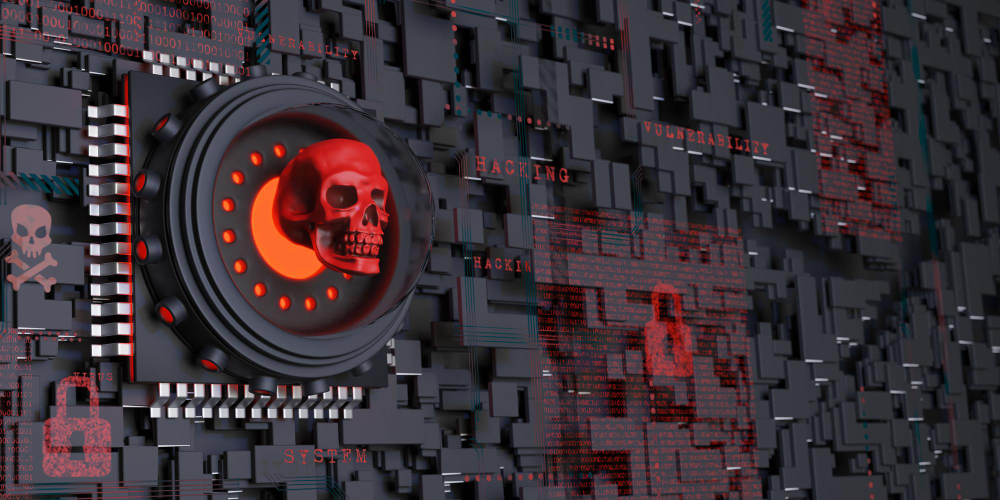 Red Skull in computer board